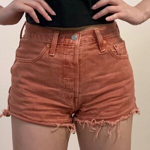 Levi's 501 Shorts - Salmon/Brick Color